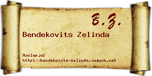 Bendekovits Zelinda névjegykártya